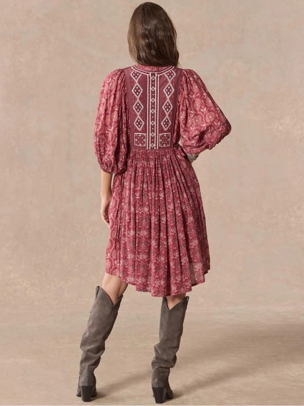 NEW Sundance Lizet Dress Embroidered Puff Sleeve Cotton Blend Boho Size XS - Picture 4 of 15